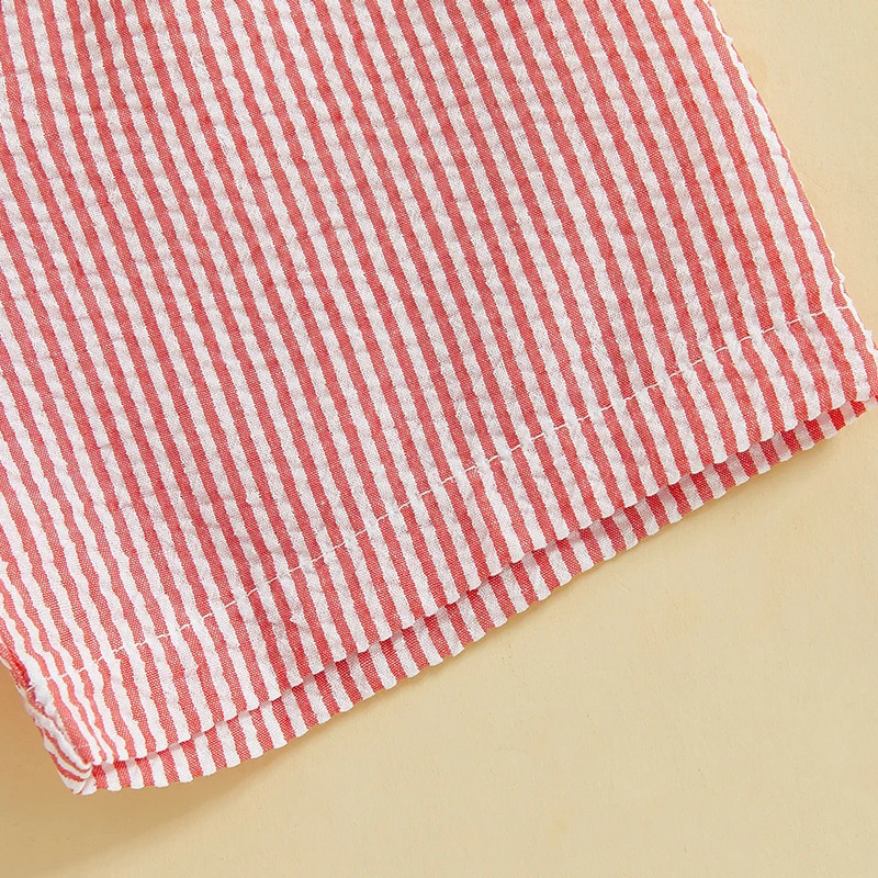 Baby Boy Striped Print Shorts Stylish Elastic Waist Short Pants for Summer Vacation Beachwear Trendy Fashion 250527