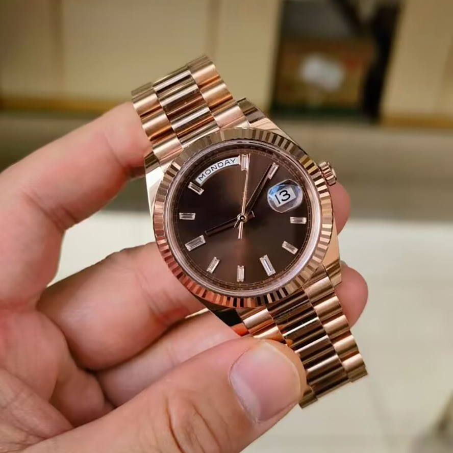 Men Top Quality Watch 40mm 18k Yellow Gold/rose gold 2813 Movement Automatic waterproof Sapphire mirror Men's Watches