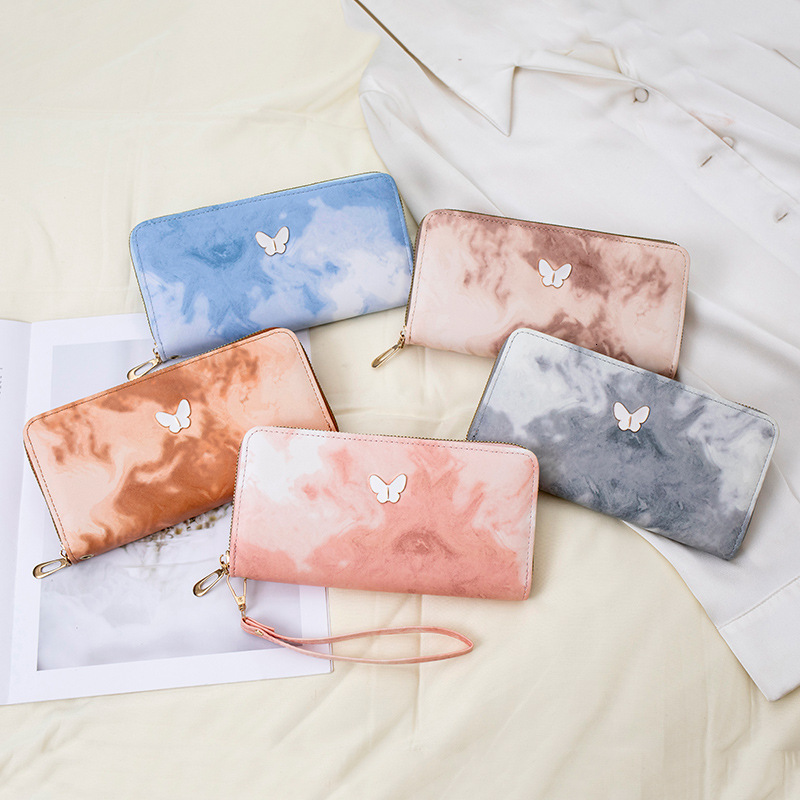 Chinese gradient color fashion long wallet fashionable and sweet women s handbag multi layer fashion card slot coin wallet designer men s wallet