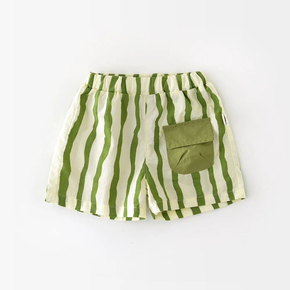 Summer Baby Childrens Vertical Stripes Shorts Toddler Boy Threedimensional Pocket Short Pants Girls Mid Waist 250527