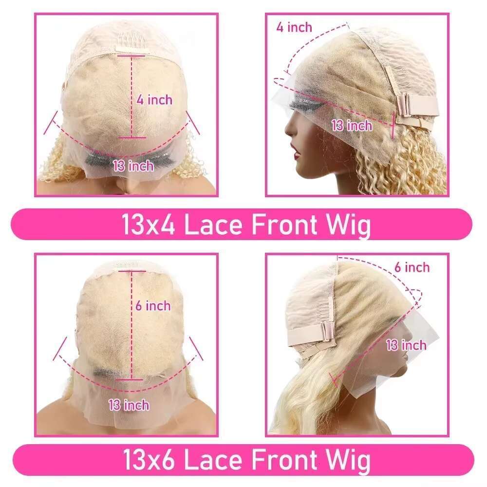 Blonde Human 613 Lace 5x5 13x6 HD Transparent lace Front Bob Wig Pre Plucked With Baby Hair for Women