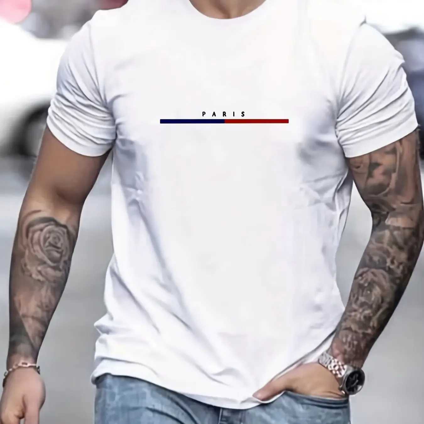 Paris Shirts Mens T-Shirts 3D Print Mens Clothes Short Sleeve Mens T Shirt Crew Neck Oversized T Shirt Fashion Mens Clothing Z250527
