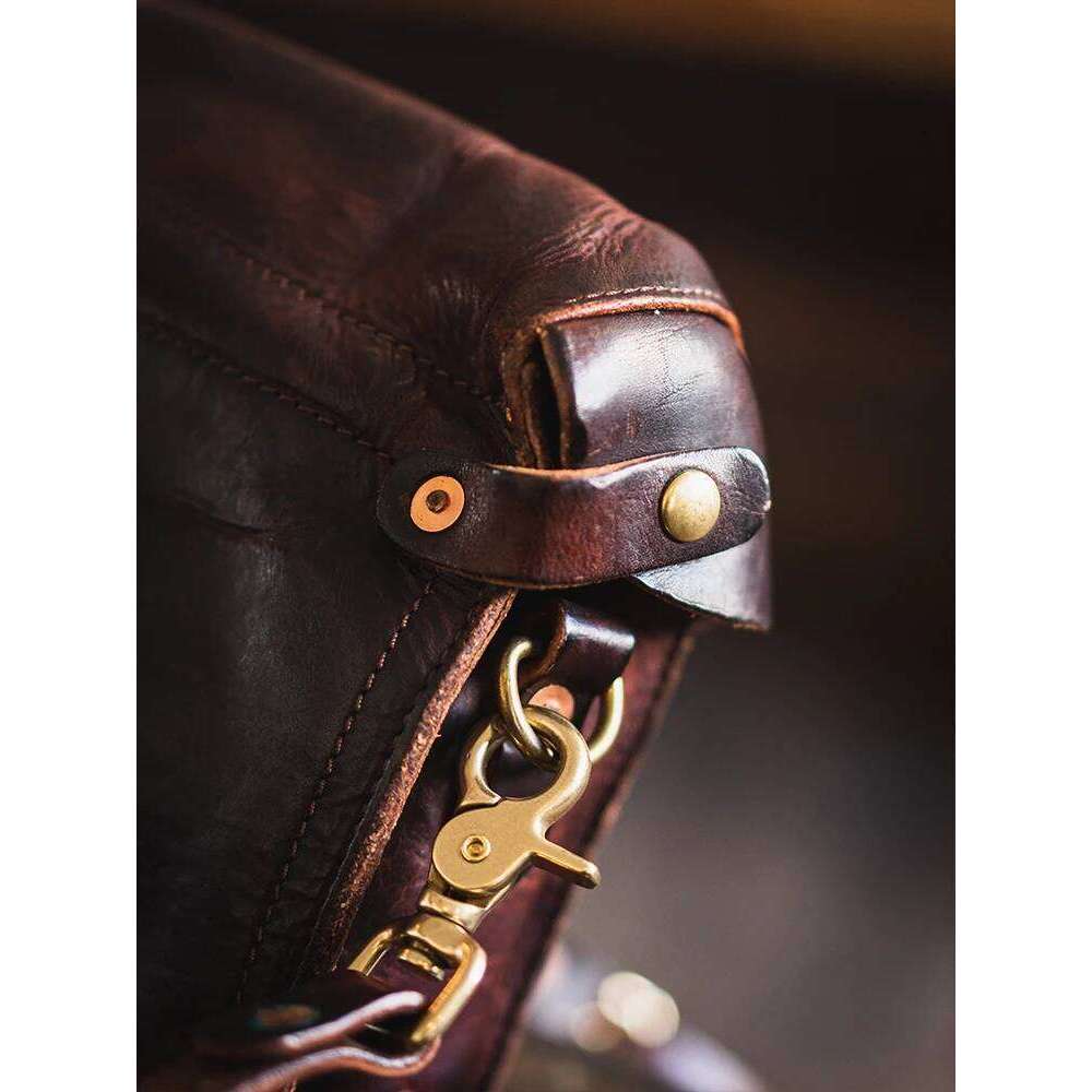Fashion Vintage Outdoor Daily Genuine Men's Small Phone Shoulder Designer Handmade Cow Leather Crossbody Bag