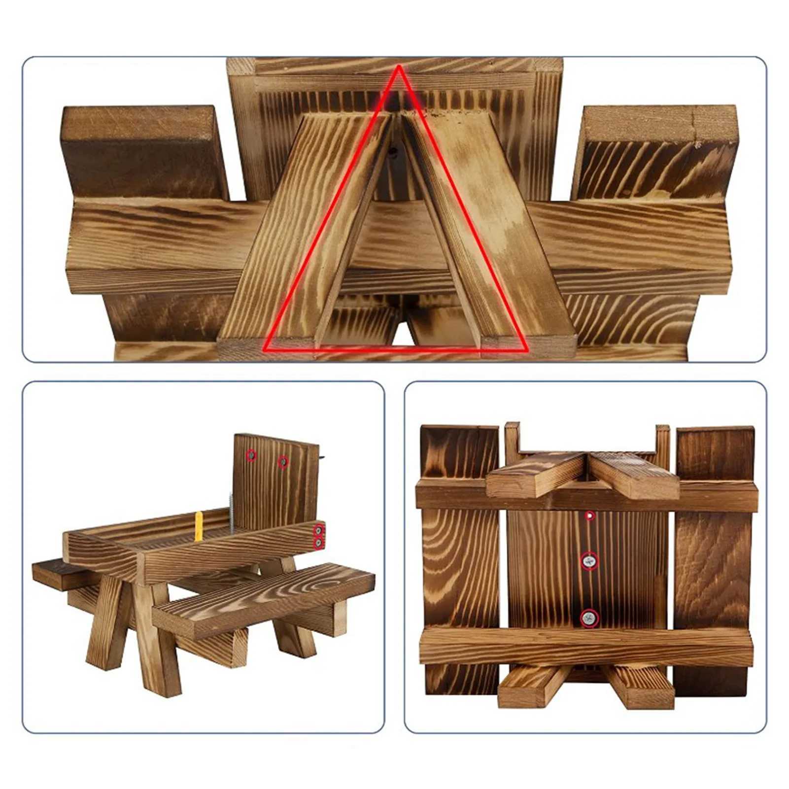 Squirrel Picnic Feeders For Outside Natural Squirrel Bench Feeding Table With Corn Cobs Holder For Backyard Garden C250527