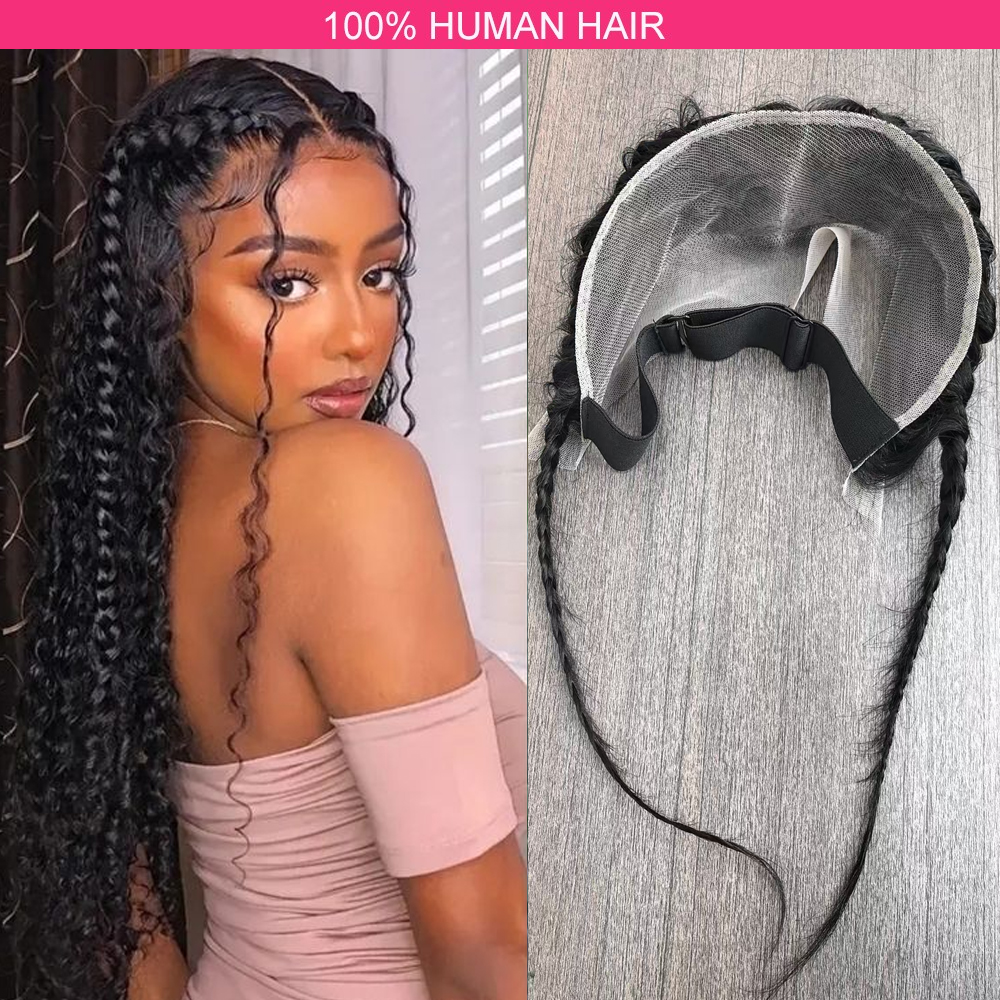 HD 13X4 Transparent Lace Frontal Human Hair with Braids 8-12 Inches Brzailian 100% Remy Hair Read Lace Frontal for Women Girls