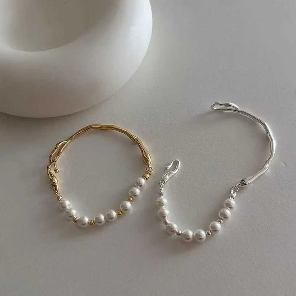1 PC Baroque Pearl Bracelet Korean Style Irregular Metal Hand Ring Women Bracelet W250526