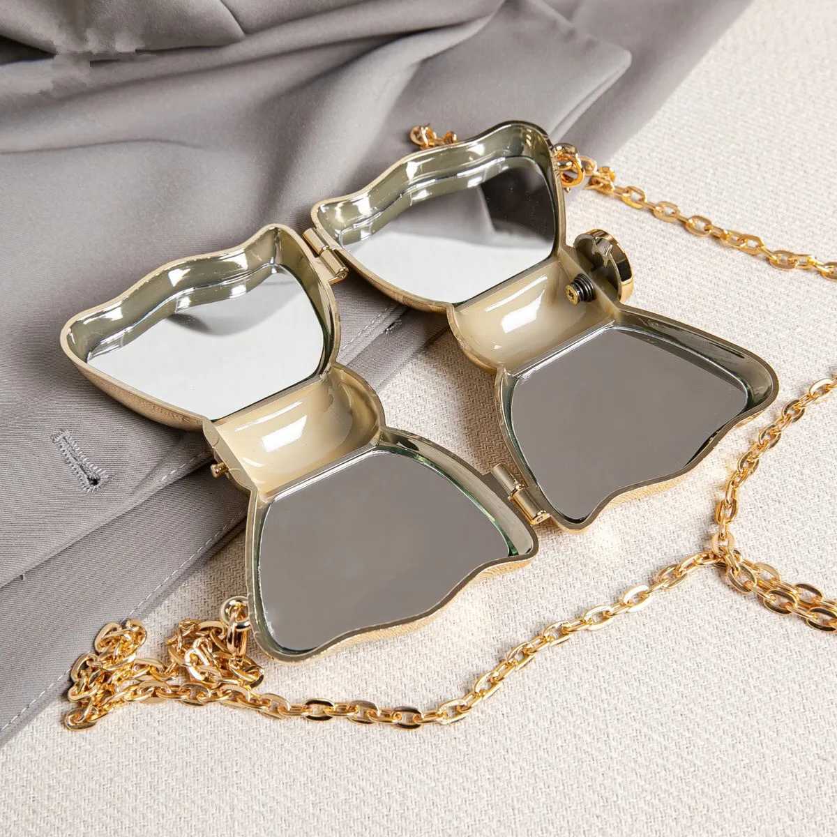 Golden Evening Bag Purses and Handbags Luxury Designer shoulder bags funny shape Party Wedding Round Acrylic Shiny Clutch purse W250527