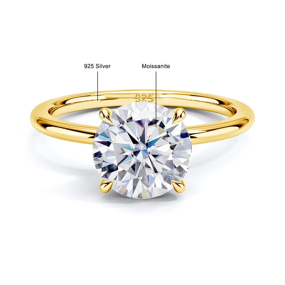 1ct 2ct 3ct 5ct D Color VVS1 Ring Engagement Silver 925 Jewelry With Certificate Woman Wedding Gift Wholesale 250519