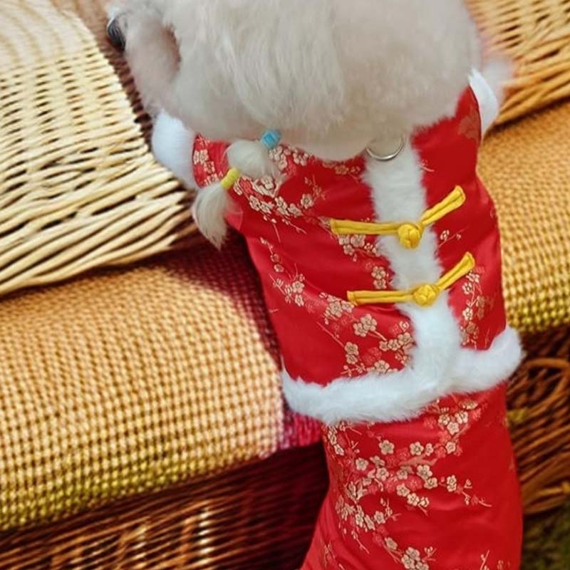 Pet clothing with one button Tang style ancient style