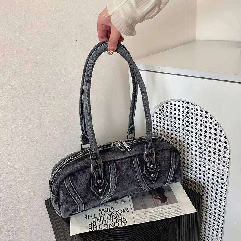Women's Bags Designer Novelty Travel For Women Designer Jeans Large Capacity Denim Shoulder Leisure Pillow Handbag Lady Brand Boston Bag