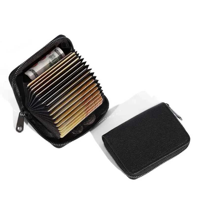20 Detents Cards Holders PU Business Bank Credit Bus ID Card Holder Cover Coin Pouch Anti Demagnetization Wallets Bag Organizer Z250527