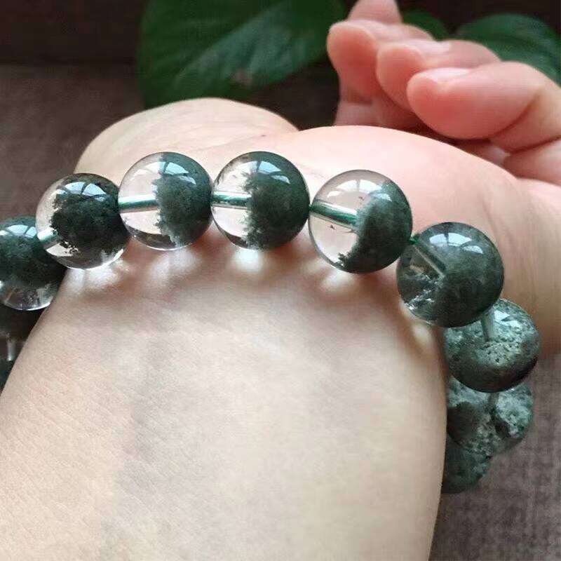 Natural Crystal Quartz Green Phantom Bracelet Treasure Bowl Beads Lucky Stone