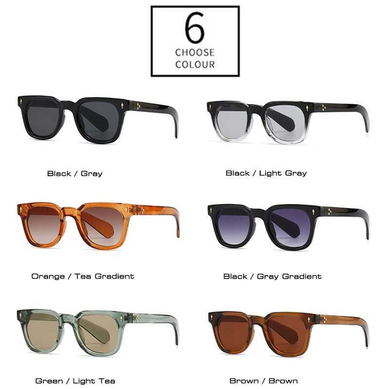 SHAUNA Retro Square Men Rivets Sunglasses Shades UV400 Fashion Women Green Sun Glasses Z250527