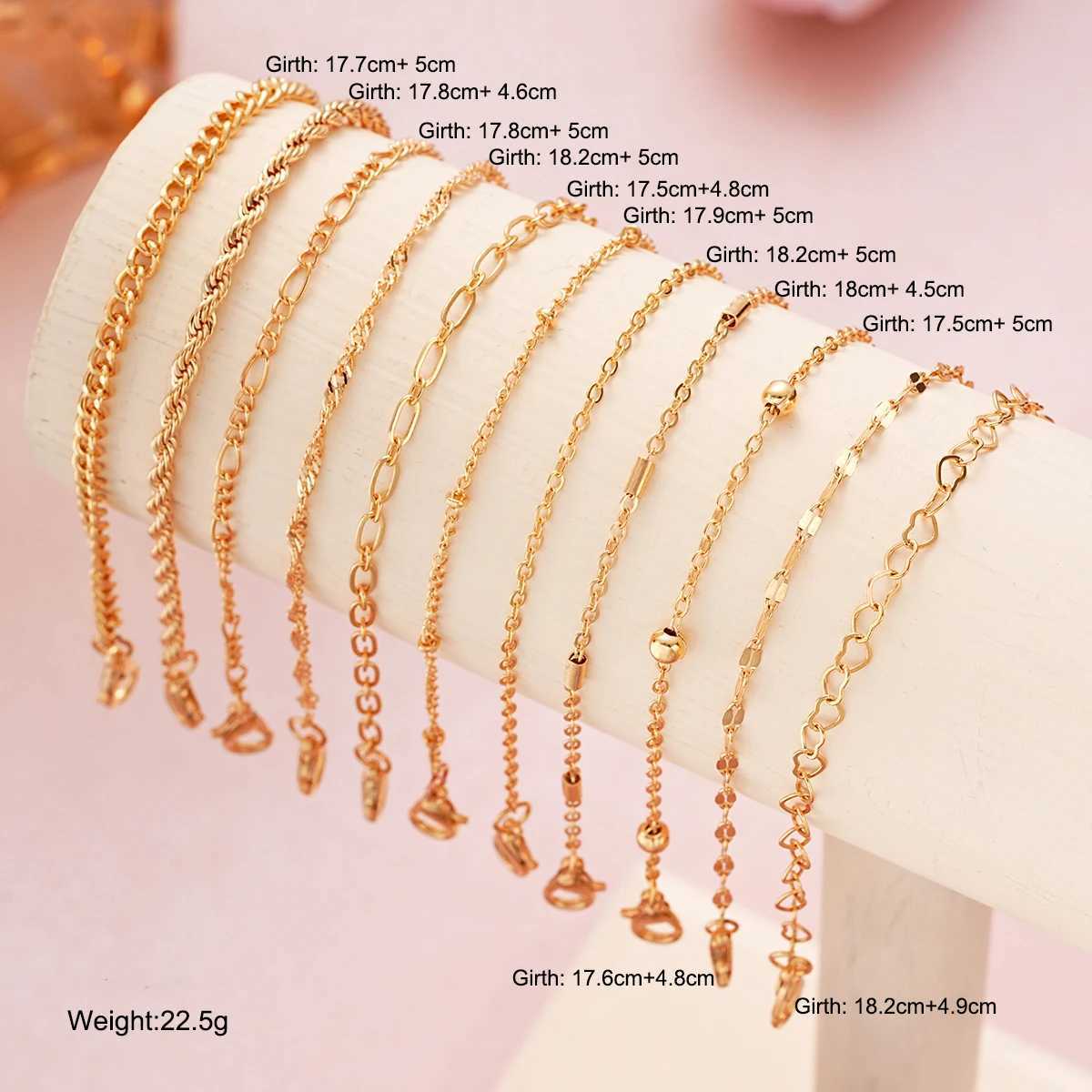11 Pcs Vintage Twist Chain Bracelet Sets for Women Boho Punk Silver Gold Color Adjustable Cuban Link Bracelet Fashion Jewelry W250526