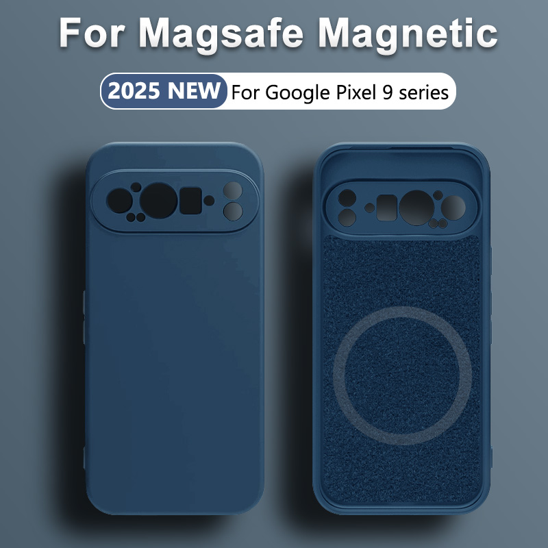 Luxury For Magsafe Liquid Silicone Phone Case For Google Pixel 9 Pro XL 8 7 6 Pro 7A Magnetic Wireless Charge Protective Cover