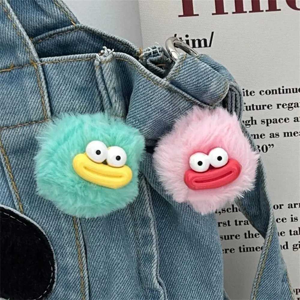 Fashion Cartoon Funny Clown Keychain Mini Plushies Sausage Mouth Keyring Y2K Colorful Big Mouth Plush Pendant Earphone Case W250526