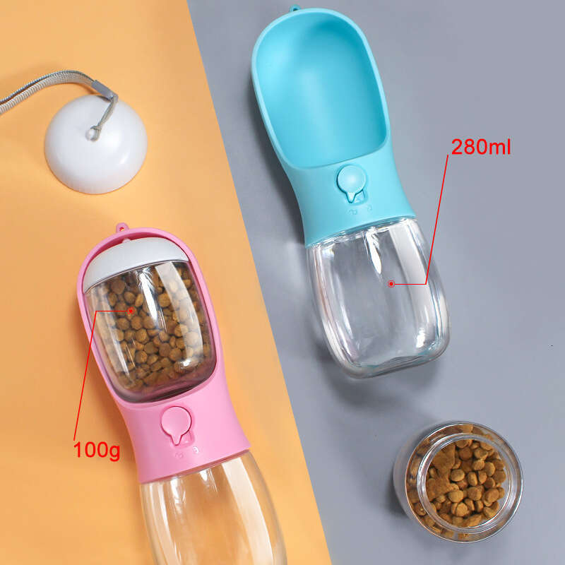 free shipping Portable Water For Dogs Puppy Drinking Bottle Travel Pet Drinker Leakproof Bowl Food Containers Dog Accessories 300ml