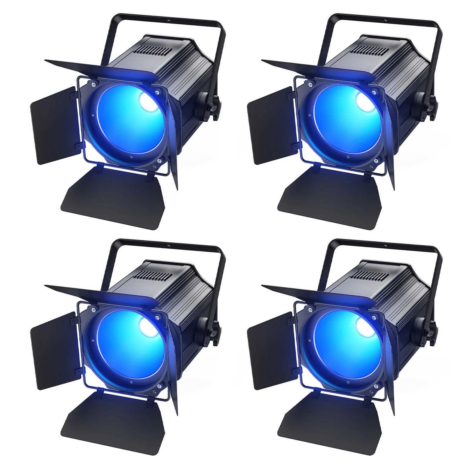 4PCS 200W COB Par Lights 6-in-1 RGBWA+UV Linear Spotlights with Barn Doors Warm Cold White Stage Light for Concert Theater XJ250527
