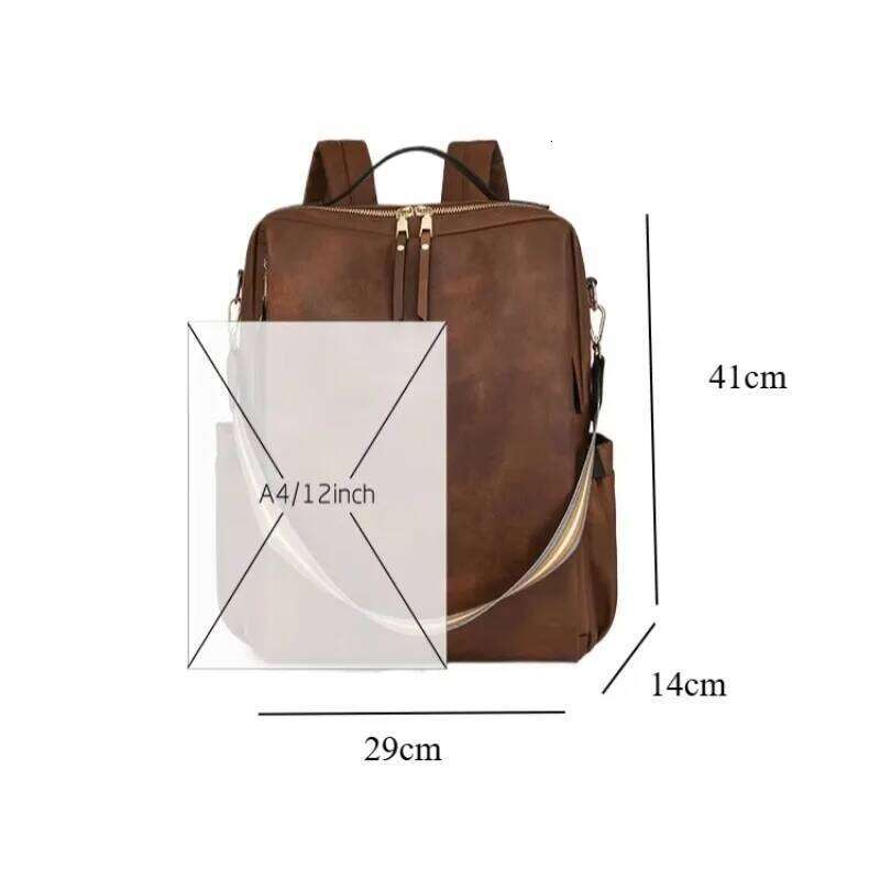 Purse for Women Waterproof PU Leather Backpack Anti-Theft Lightweight Fashion Multipurpose Travel Shoulder Bag Handbag