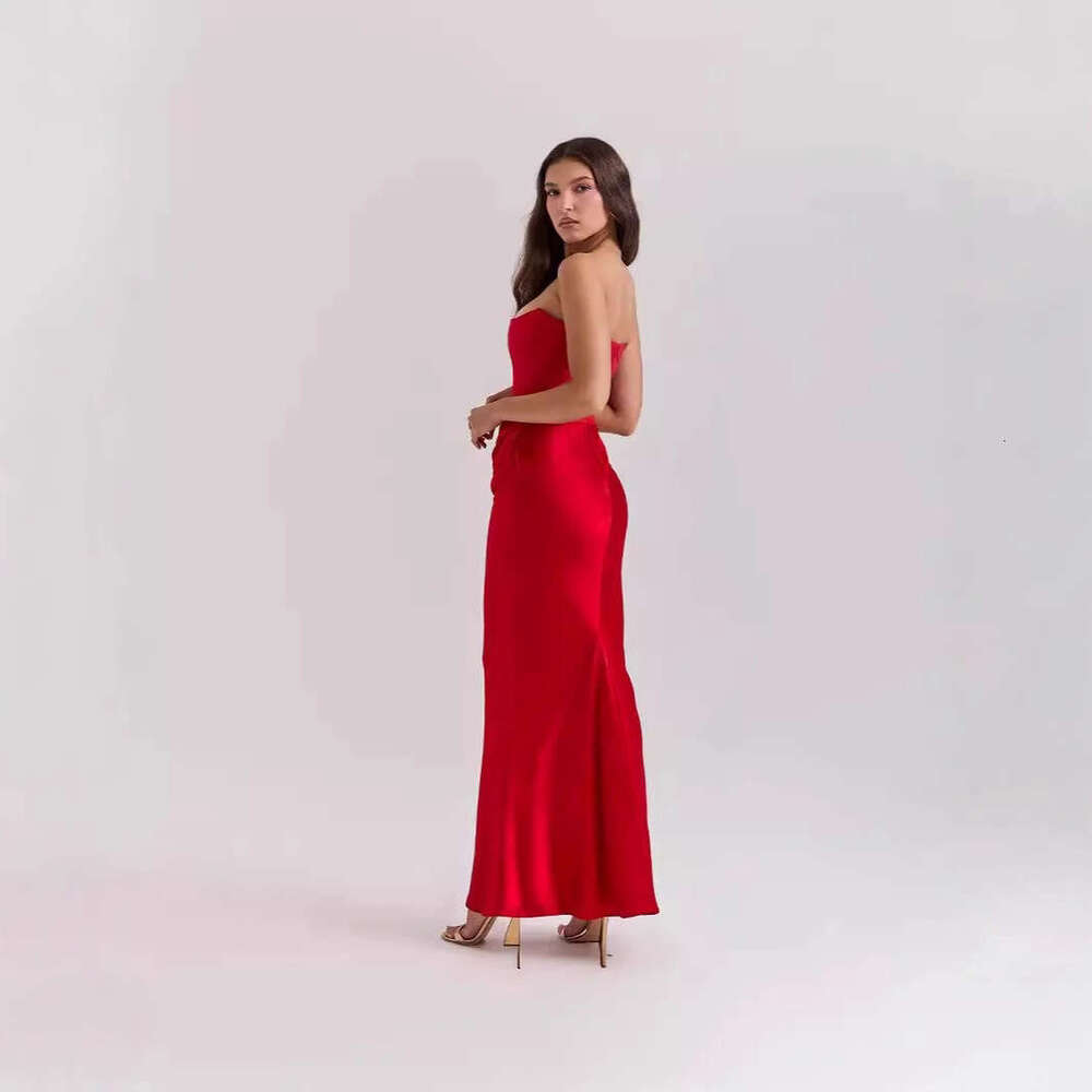 New Autumn Winter Fashion Women's Fashionable Strapless Sexy Backless Slim Evening Dress Women