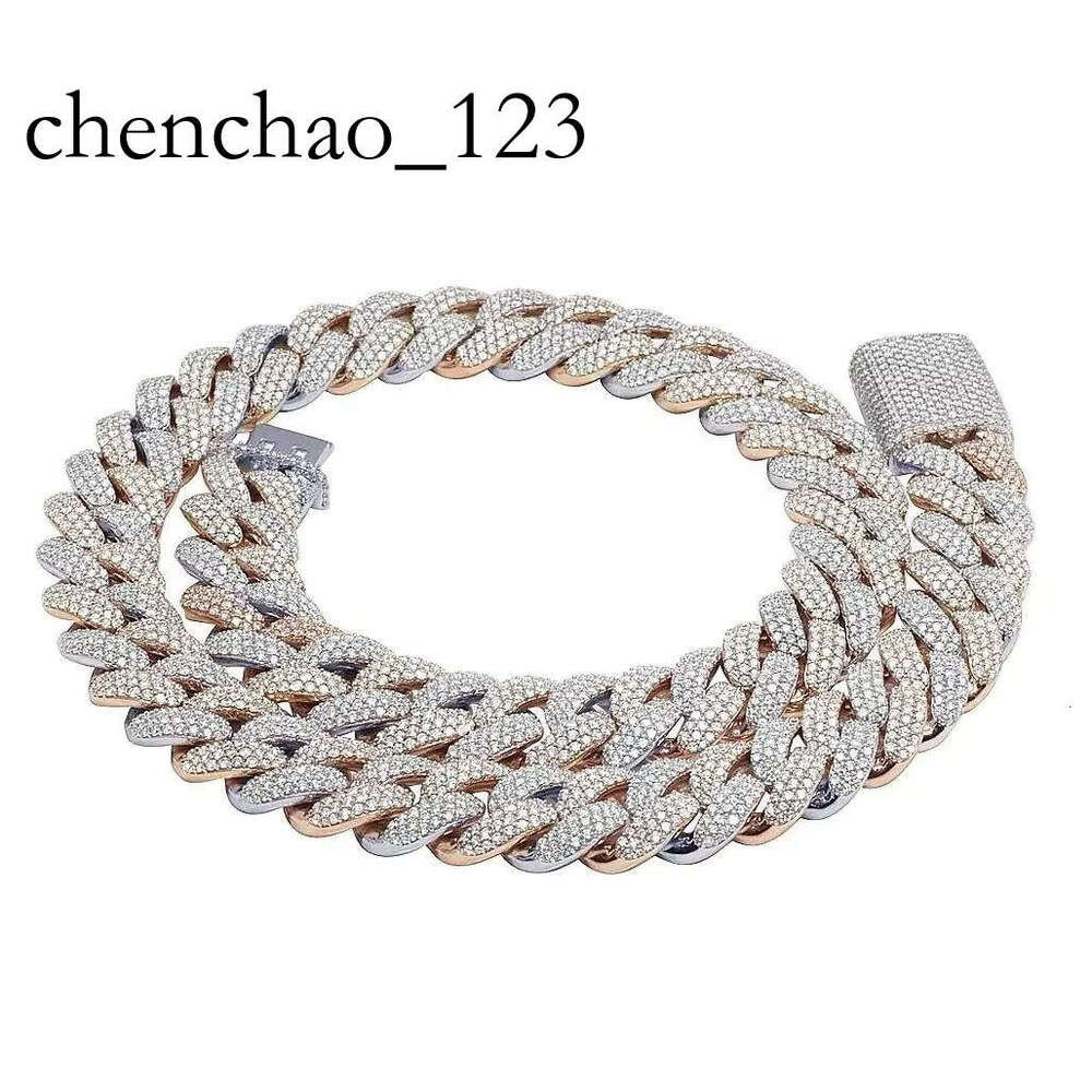 Fine Jewelry Link Necklace 18mm Sterling Sier VVS Moissanite Dia Cuban Chain for Men