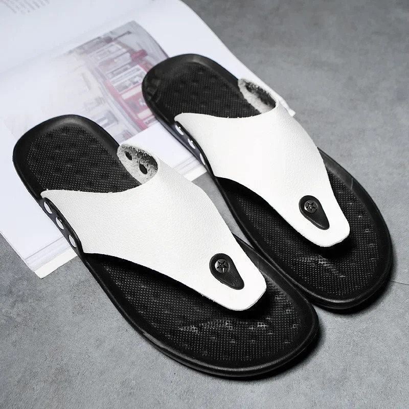MAEDEF Summer Mens Slippers Outdoor Beach Soft Comfortable Man Shoe Slip on High Quality Non-Slip Flip Flops Travel Sandal 250526