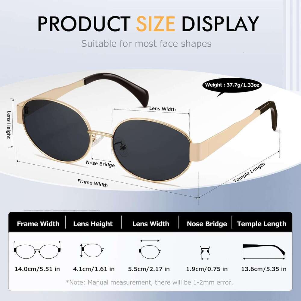 Oval sunglasses for women, fashionable sunglasses, classic lampshade, UV400 protection, CL2501