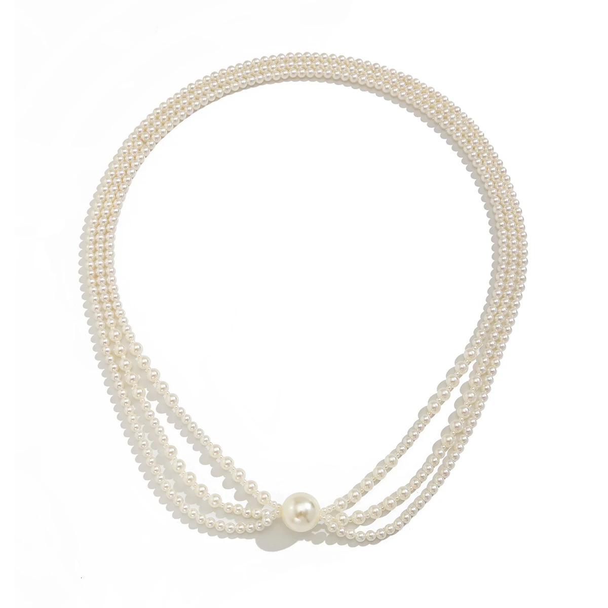 Ingemark Baroque Multilayer Pearl Long Chain Necklace Women Creative Elegant Sweater Chain Neck Accessories Jewelry 250522