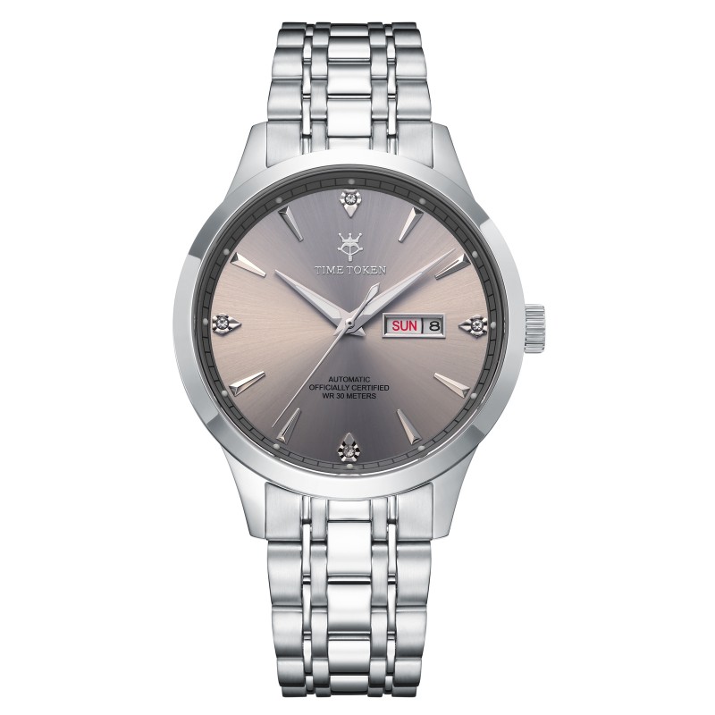 TIMETOKEN Mens Luxury Business Watch Classic Design, Auto-Mechanical Movement & Date Display