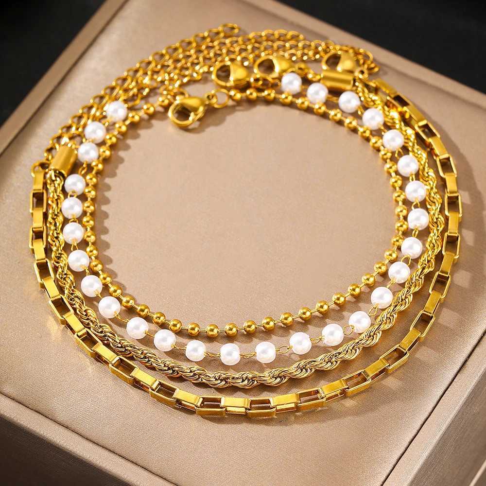 Stainless Steel Jewelry Set New Design Multi Style Pearl Twist Bracelets Jewelry Set For Women Jewelry Party Gifts Daily Wear W250526