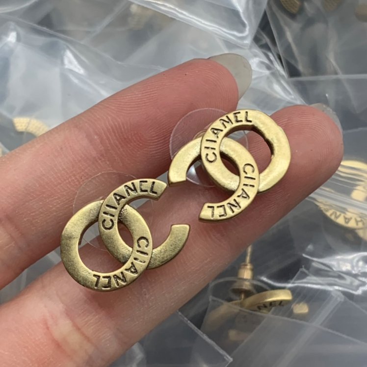 Luxury Jewlery Designer Woman Brass Earring High Quality Double Letters Crystal Rhinestone Gold Plated Stud Earring 20 Styles Gift