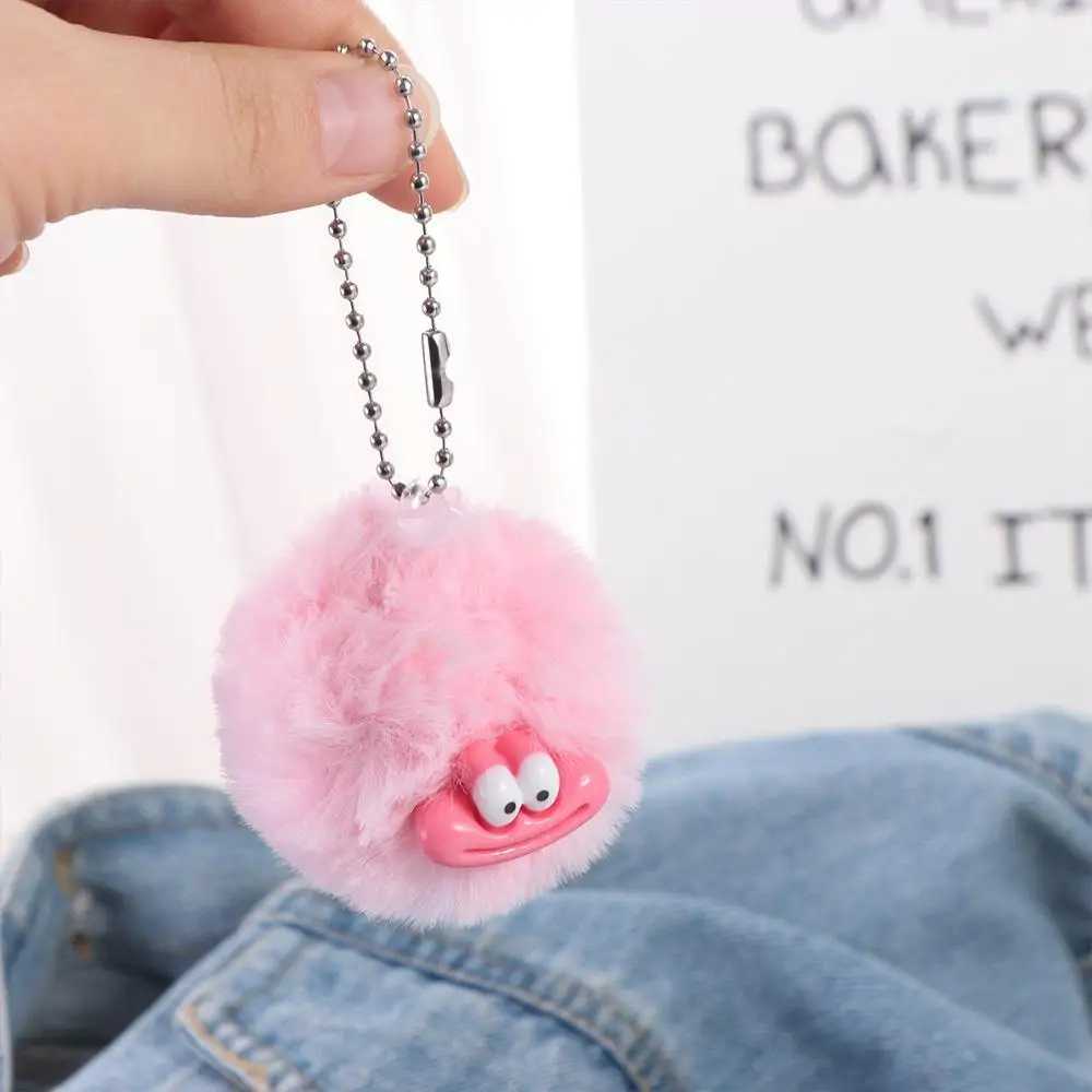 Fashion Cartoon Funny Clown Keychain Mini Plushies Sausage Mouth Keyring Y2K Colorful Big Mouth Plush Pendant Earphone Case W250526
