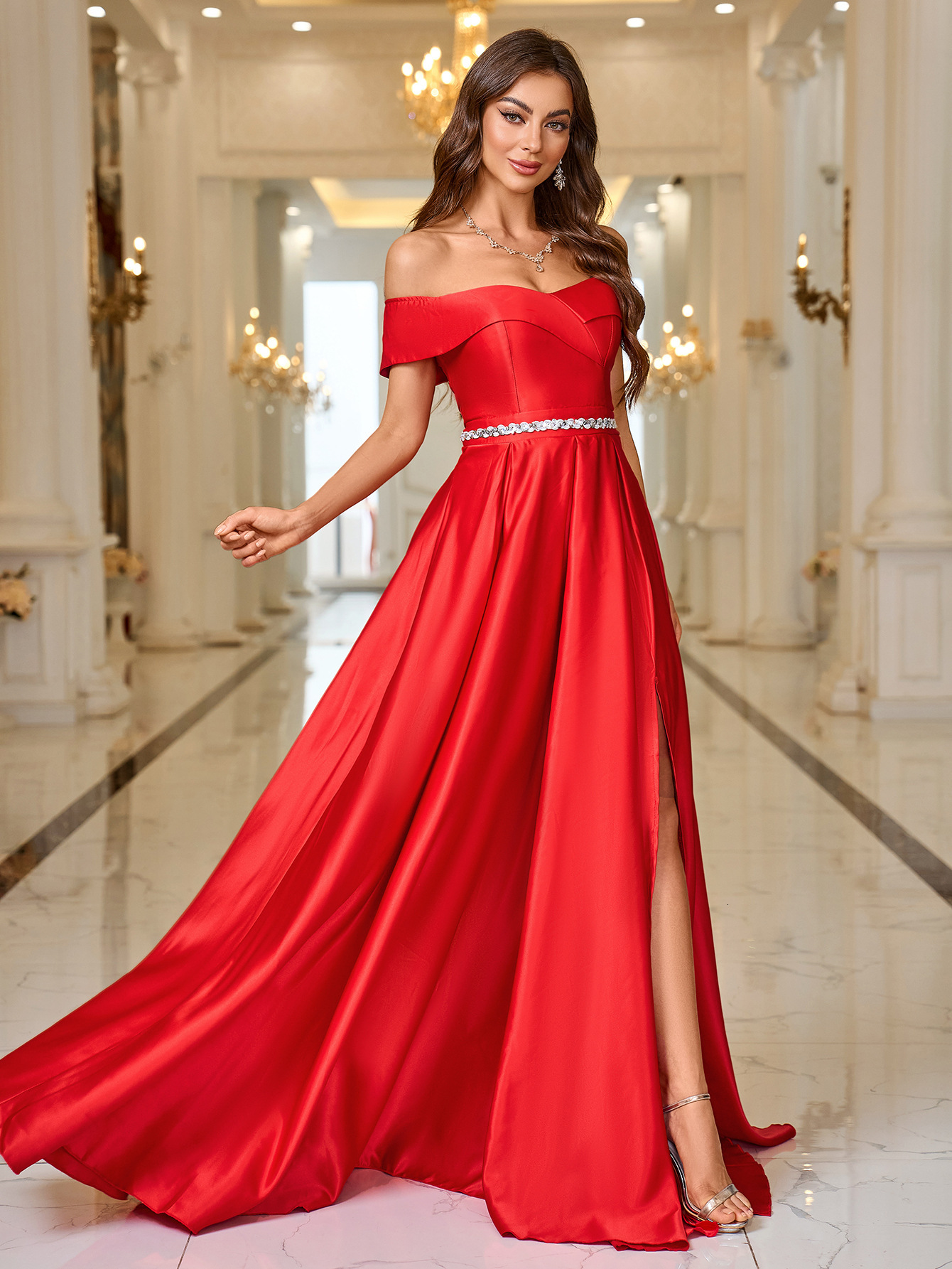 Summer New Solid Color Elegant Dress Wedding Toast Dress Evening Dress