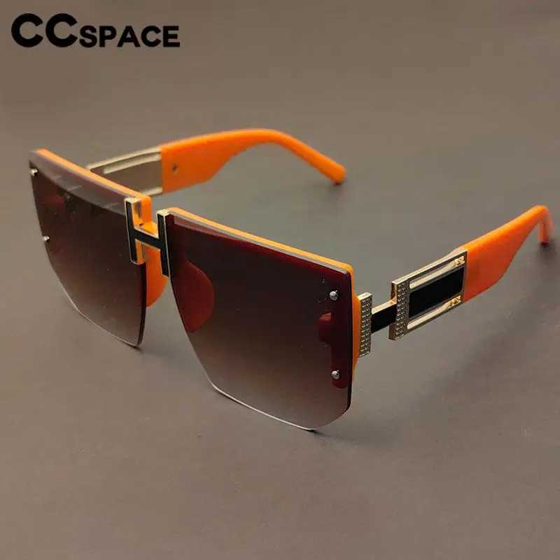 Luxury Brand Design Rimless Sunglasses Women Fashion Large Size Sqaure Gradient Suneyeglass Outdoors Casual Sunscreen #53983 Z250527