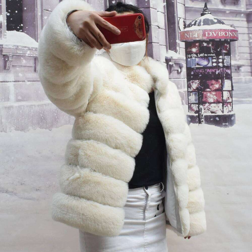 2022 Winter Fashion Short Women's Coat High Quality Multi-Colour Faux Fur Jacket Warm Autumn New Plus Size 7XL Ladies