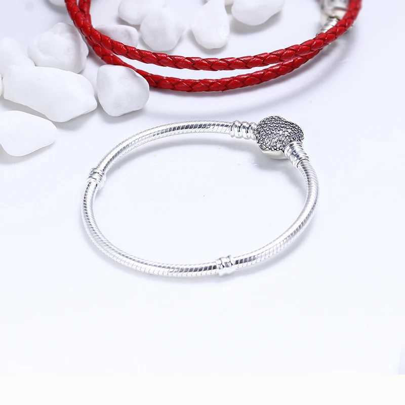 High Quality Fit Pan Brand Charms Bracelets DIY Beads Fine Base Bracelet for Women Jewelry Original Bangle Pulseira Girl Gift W250526