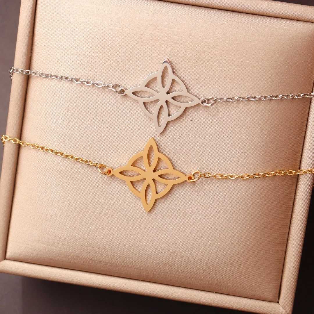 Witch Knot Women Bracelet Adjustable Chain Bracelet Stainless Steel Charm Good Luck Protection Amulets Wiccan Jewelry W250526