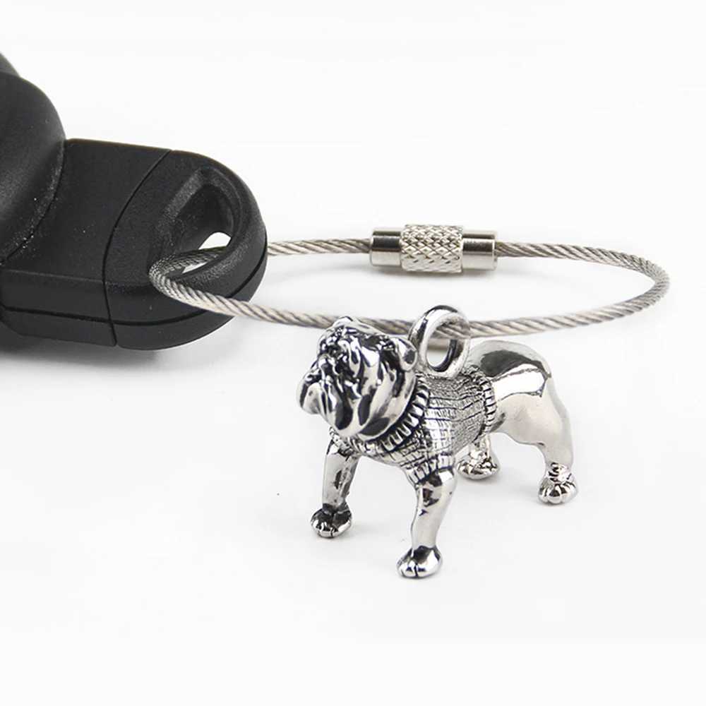Car Bulldog Keychain Decor Key Chain Ring For Mini Cooper One JCW S R50 R52 R53 R55 R56 F55 F56 F60 Countryman Auto Accessories W250526