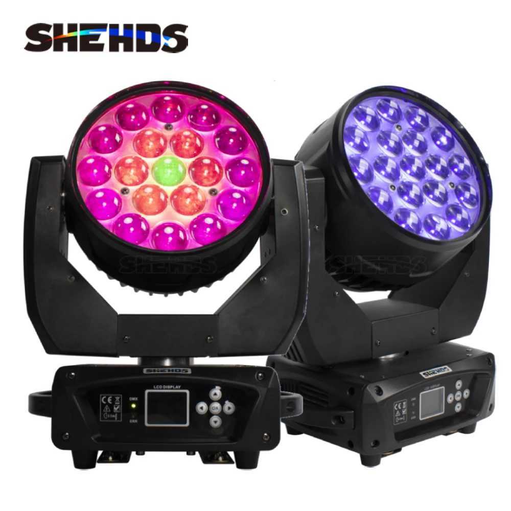1/2pcs LED Wash 19x15W RGBW Zoom Beam Moving Head Lighting with Flight Case for DJ Disco KTV Bar Nightclub Stage Light XJ250527