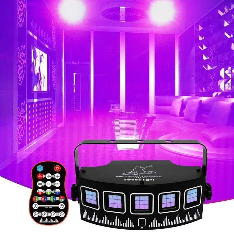 HCWE USB LED Mixed Flashing Stage Lights Remote Sound Activated Disco Lights for Festival Parties Lights Wedding UV LightXJ250527