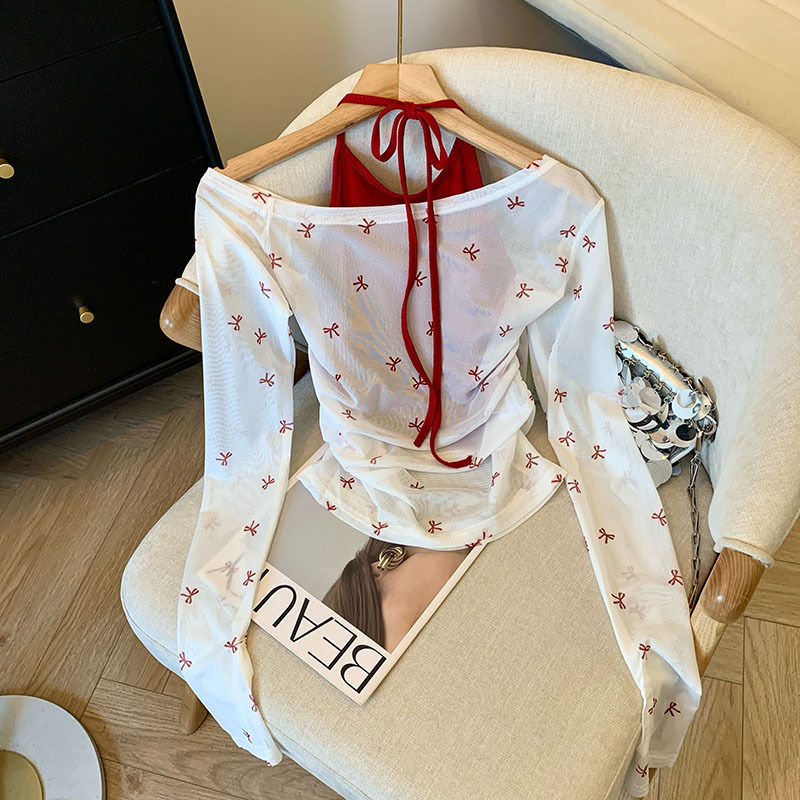 XR210 Summer Dopamine Hot Girl Long Sleeve Thin Sunscreen Fashion T-shirt Women's Slim Fit