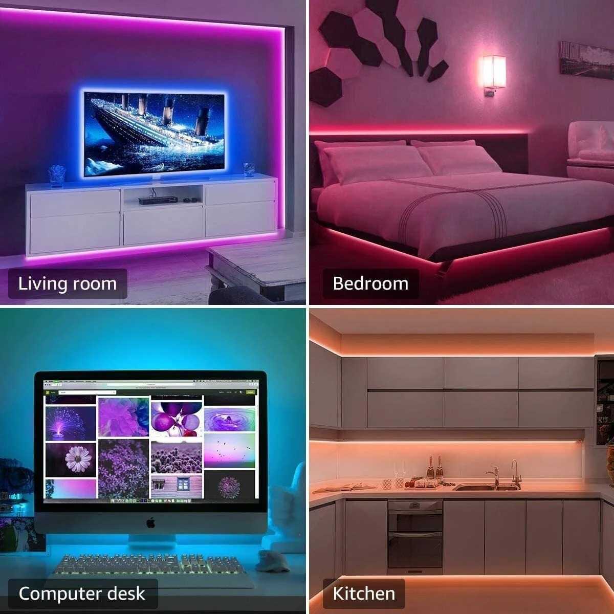5050 RGB light strip kit, LED lights with 44 keys, Wi-Fi smart LED light strip, Halloween and Christmas decorations X250527