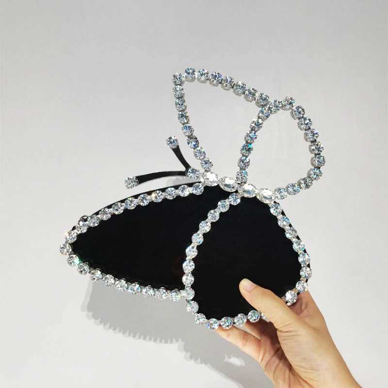 IN STOCK Bling Sequins Pink Butterfly Evening Clutch Sparkling Women Evening Crystal Purse Lady Girls Wedding Dinner Handbag W250527