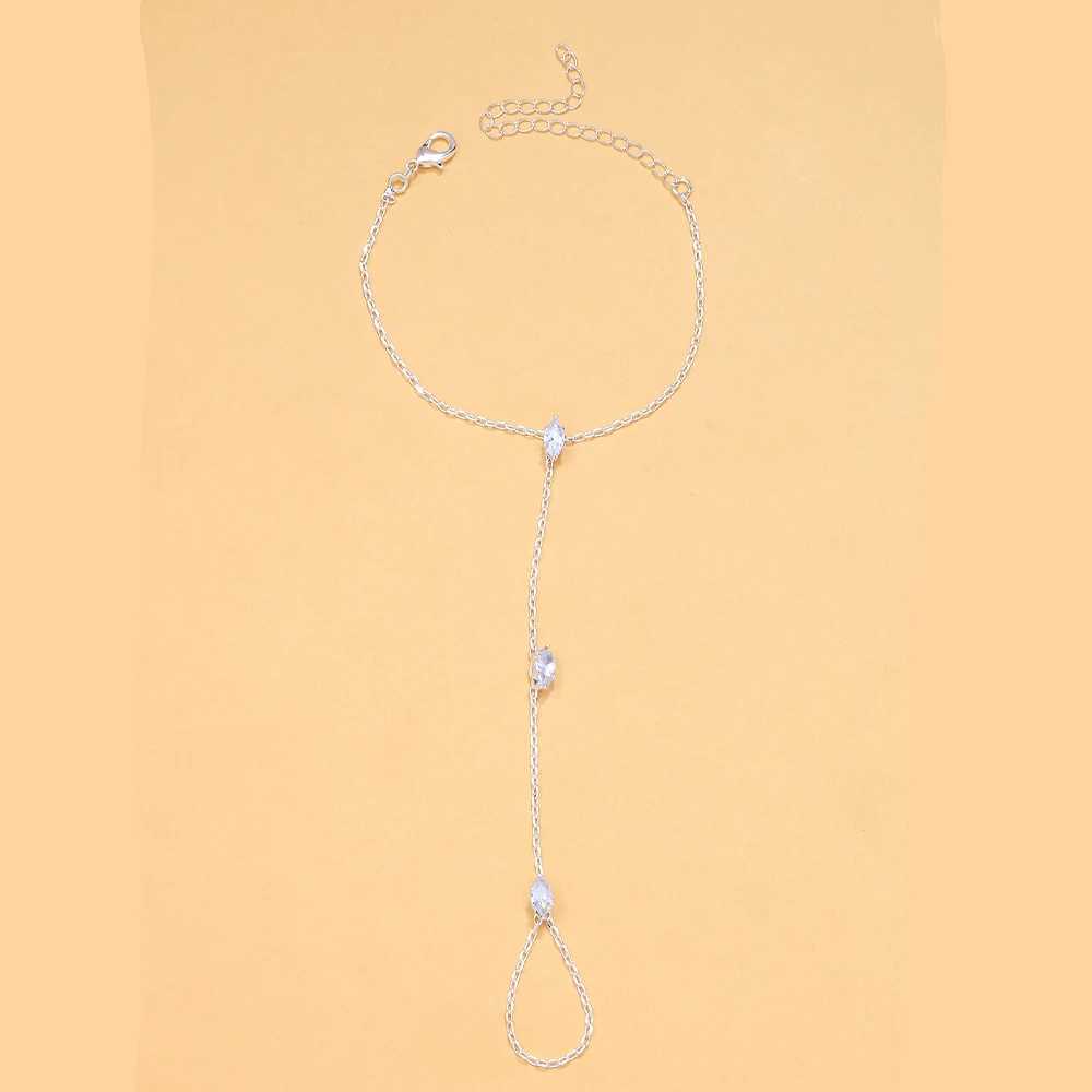 2025 Party Bohemia Rhombus Crystal Bracelet Hand Jewelry for Women Simple Thin Chain Finger Bracelet Jewelry Accessories Gift W250526
