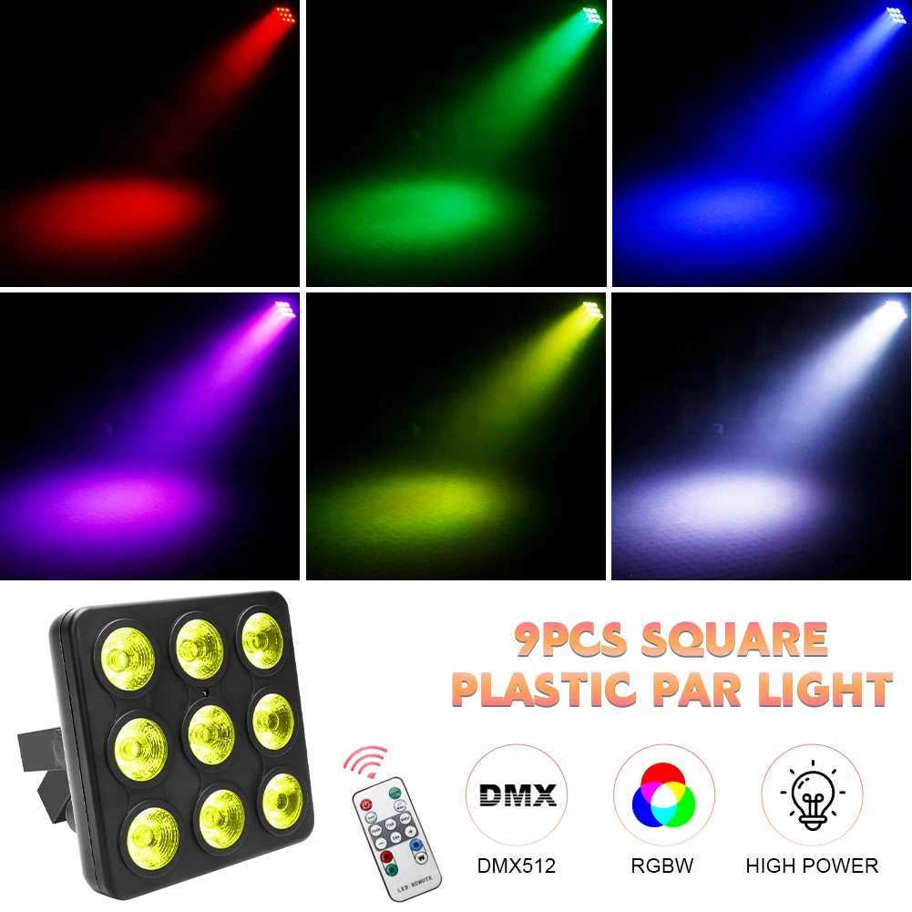UKing 4PCS 9x10W LED Square Par Light 8CH DMX512 Sound Activated Remote Control Stage Effect Lighting for DJ Disco Bar Party XJ250527