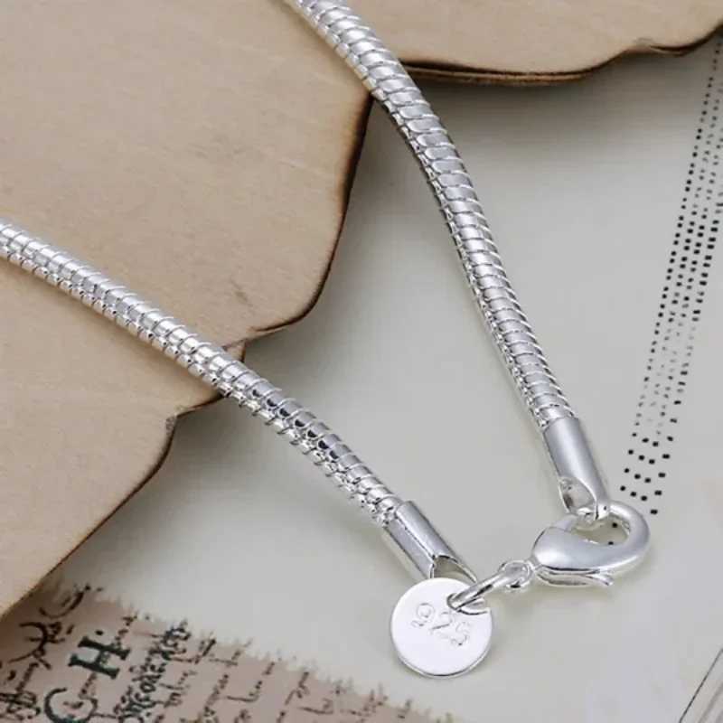 925 Sterling Silver 3MM Snake Chain Bracelets For Women Men Fashion Original Charm Bracelet Party Wedding Jewelry Holiday Gifts W250526