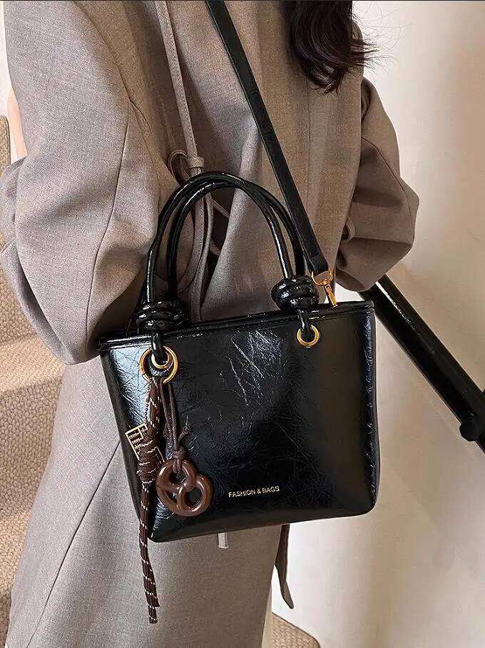 Fashion Top-handle For Women Red Handbag Brand Designer Shoulder Crossbody Bags With Pendant Bucket Totes Bolsas
