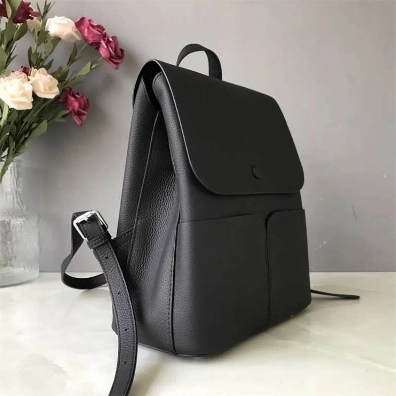 Retro Casual New Genuine Office Solid Color Natural Leather Travel Backpack Womens Shoulder School Bag