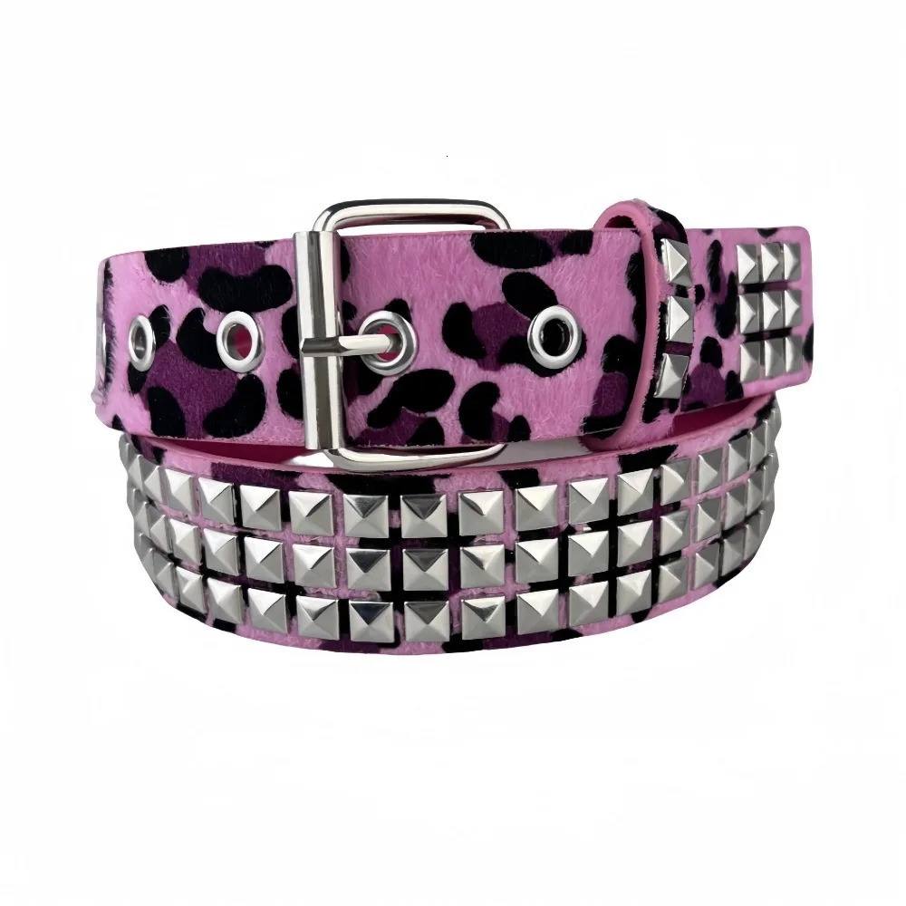 Ladies Square Bead Rivet Pyramid Inlaid Belt Ladies Punk Hip Hop Belt Ladies Fashion Trend Versatile Belt LR1943 250520
