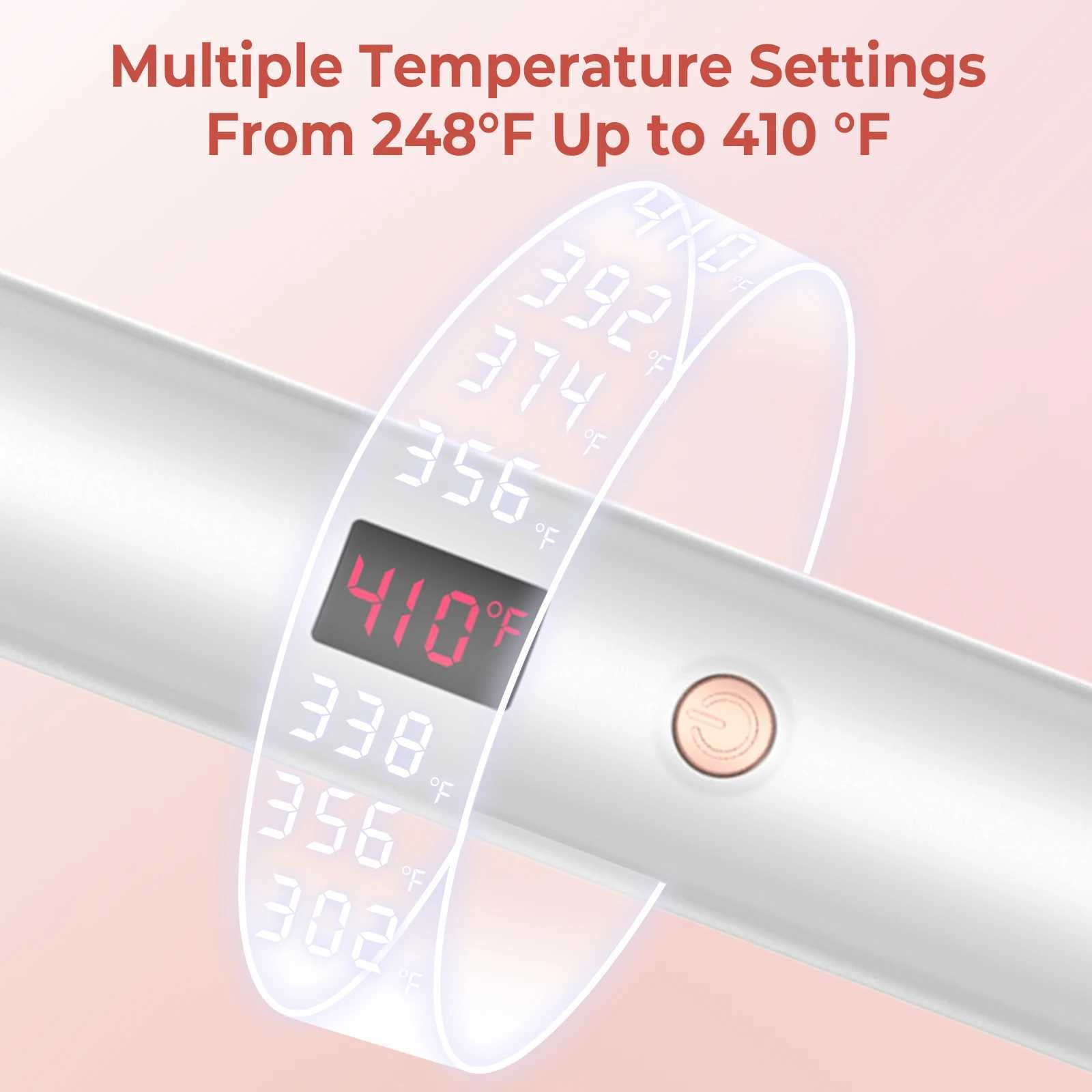 Thermal Ionic Round Brush Hot Curling Iron with 10 Temp Settings 30s Fast Heated for All Hair Types White free shipping